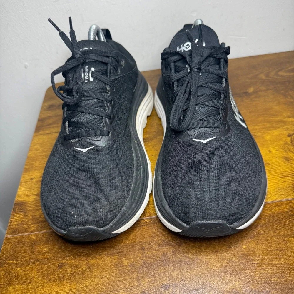Hoka Gaviota 5 Running Shoes Womens Size 8.5 D Wide Black White 1134270 BWHT